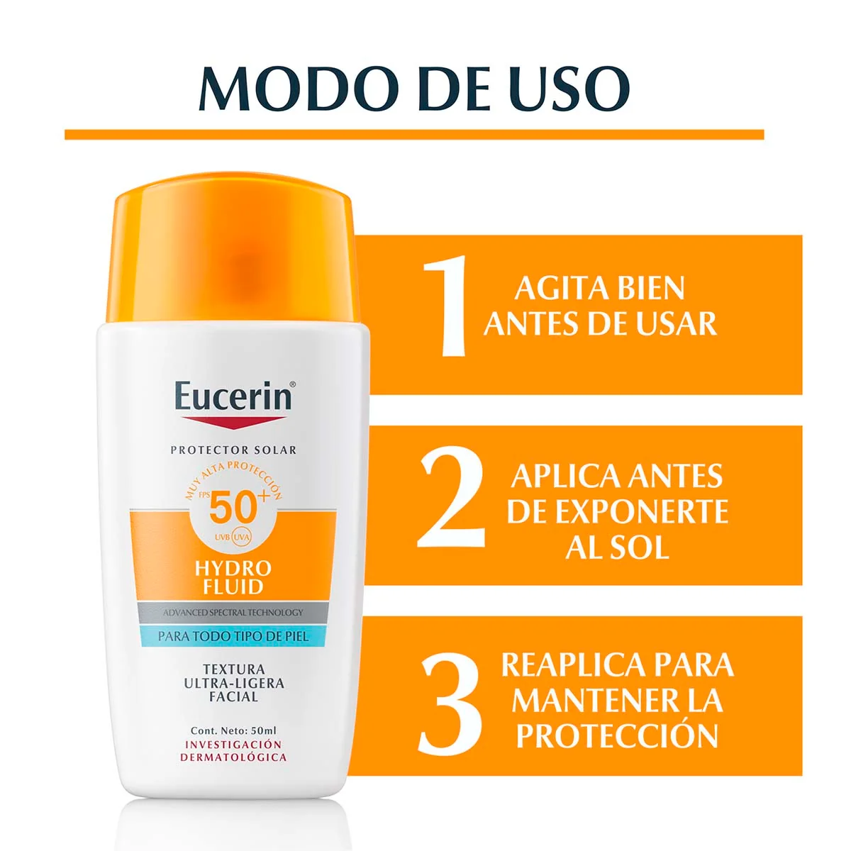 Eucerin Protector Solar Sun Face Hydro Fluid Fps 50+ 50ml