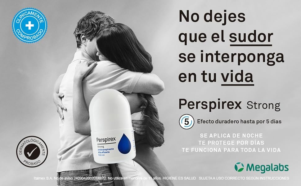 Antitranspirante Perspirex Strong Roll On Para Sudoración Excesiva Sin Fragancia