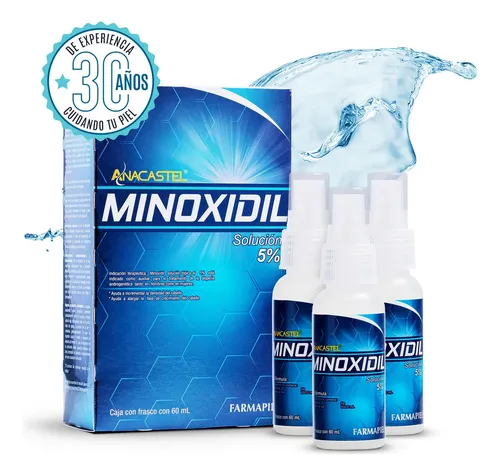 Minoxidil 5% Anacastel 3x2 Pack Tratamiento Anticaida Crecimiento De Cabello, Barba Y Bigote